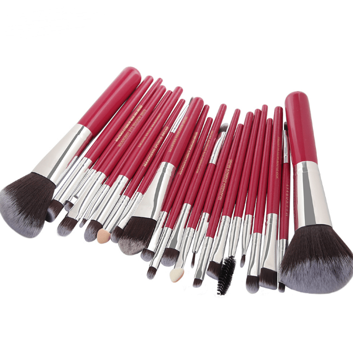 Les Visionnaires Makeup Red 22 Piece Cosmetic Makeup Brush Set