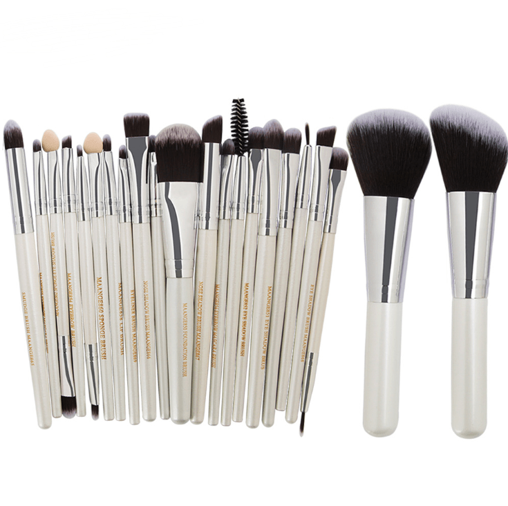 Les Visionnaires Makeup White 22 Piece Cosmetic Makeup Brush Set