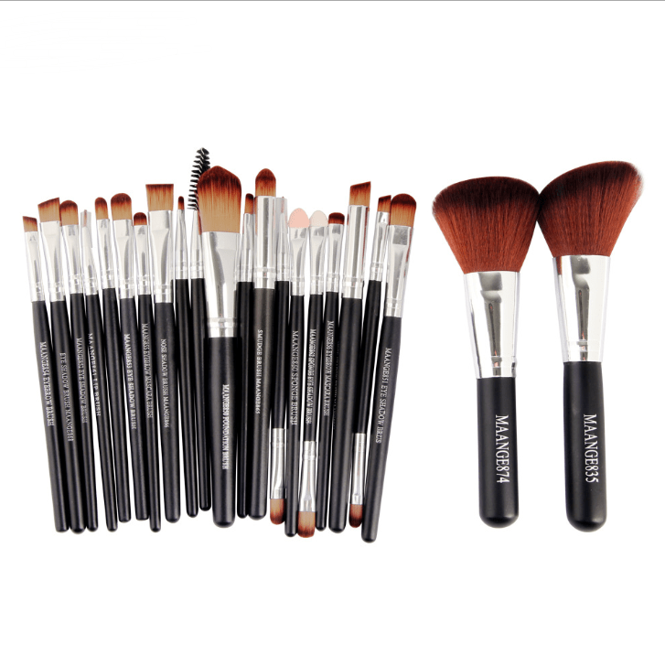 Les Visionnaires Makeup White Black 22 Piece Cosmetic Makeup Brush Set