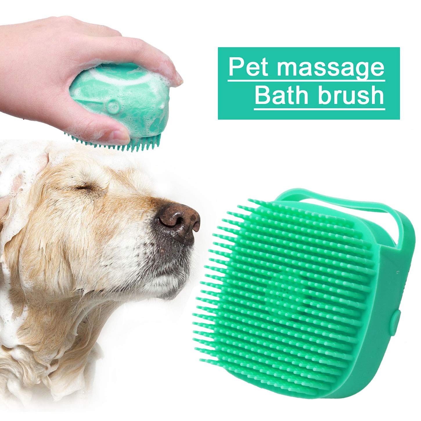 Les Visionnaires Pet Accessories Pet Dog Shampoo Massager Brush Cat Massage Comb Grooming Scrubber Shower Brush For Bathing Short Hair Soft Silicone Brushes