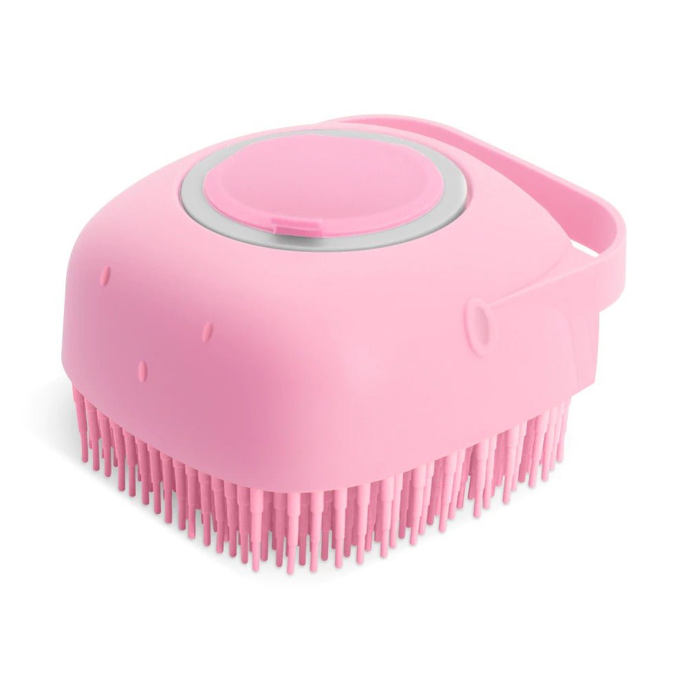 Les Visionnaires Pet Accessories Pink Pet Dog Shampoo Massager Brush Cat Massage Comb Grooming Scrubber Shower Brush For Bathing Short Hair Soft Silicone Brushes