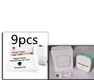 Les Visionnaires Printer Green Set4 / USB Portable Mini Thermal Label Printer Home Photo Printer Student Wrong Question Printer Bluetooth Mini Label Printer Price Tag