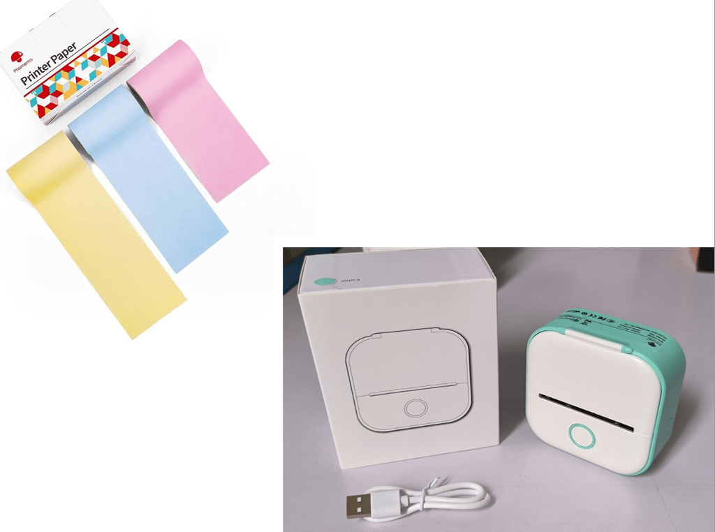 Les Visionnaires Printer Green setB / USB Portable Mini Thermal Label Printer Home Photo Printer Student Wrong Question Printer Bluetooth Mini Label Printer Price Tag