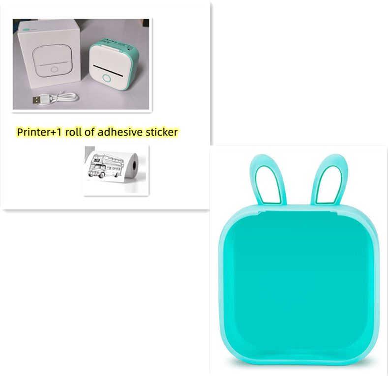 Les Visionnaires Printer Green SetD / USB Portable Mini Thermal Label Printer Home Photo Printer Student Wrong Question Printer Bluetooth Mini Label Printer Price Tag