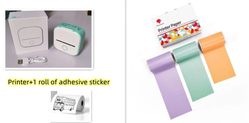 Les Visionnaires Printer Set2 / USB Portable Mini Thermal Label Printer Home Photo Printer Student Wrong Question Printer Bluetooth Mini Label Printer Price Tag