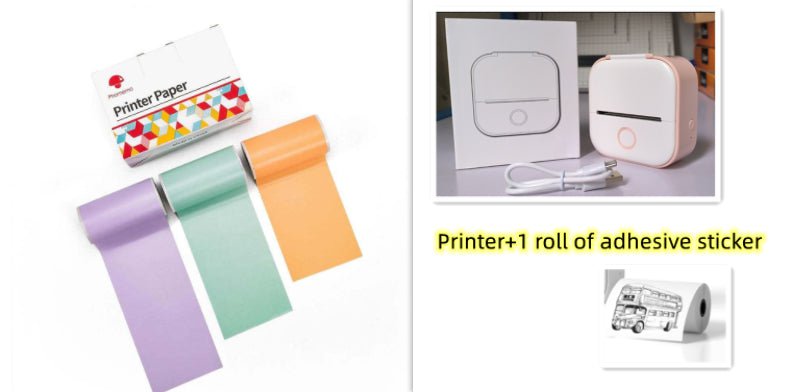 Les Visionnaires Printer Set3 / USB Portable Mini Thermal Label Printer Home Photo Printer Student Wrong Question Printer Bluetooth Mini Label Printer Price Tag