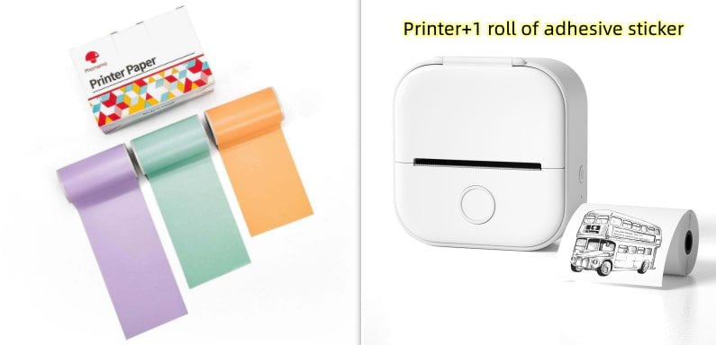Les Visionnaires Printer Set4 / USB Portable Mini Thermal Label Printer Home Photo Printer Student Wrong Question Printer Bluetooth Mini Label Printer Price Tag