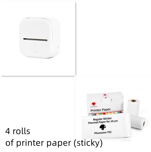 Les Visionnaires Printer White set / USB Portable Mini Thermal Label Printer Home Photo Printer Student Wrong Question Printer Bluetooth Mini Label Printer Price Tag