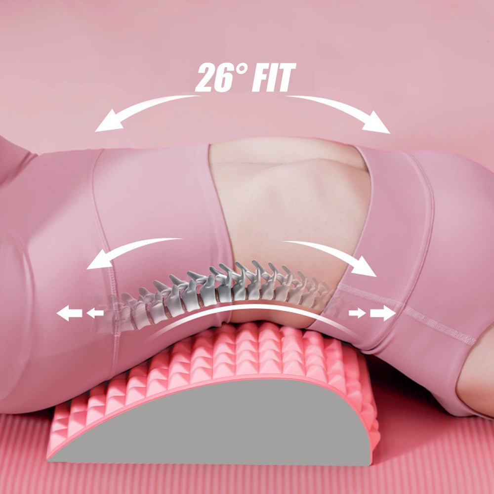 Les Visionnaires Woman fashion and Outdoor Back Stretcher Pillow Neck Lumbar Support Massager For Neck Waist Back Sciatica Herniated Disc Pain Relief Massage Relaxation