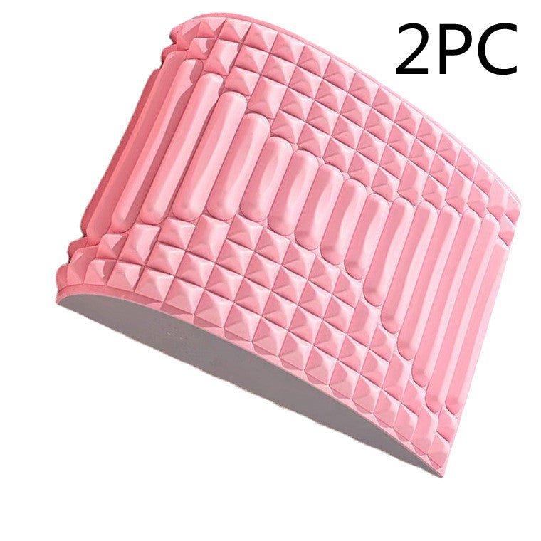 Les Visionnaires Woman fashion and Outdoor Pink 2PC Back Stretcher Pillow Neck Lumbar Support Massager For Neck Waist Back Sciatica Herniated Disc Pain Relief Massage Relaxation