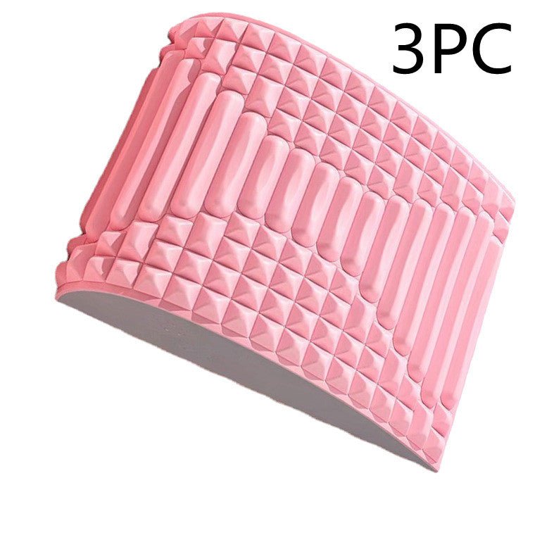 Les Visionnaires Woman fashion and Outdoor Pink 3PC Back Stretcher Pillow Neck Lumbar Support Massager For Neck Waist Back Sciatica Herniated Disc Pain Relief Massage Relaxation