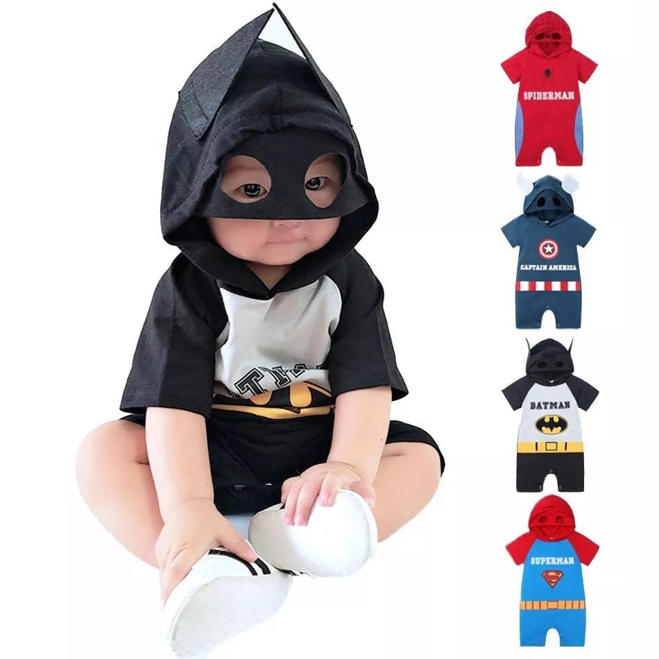 Storazone 0-2 Years Baby Romper Costume Anime Cartoon Kids Jumpsuit Toddler Summer Short-Sleeved Romper Newborn Baby Boys Clothes