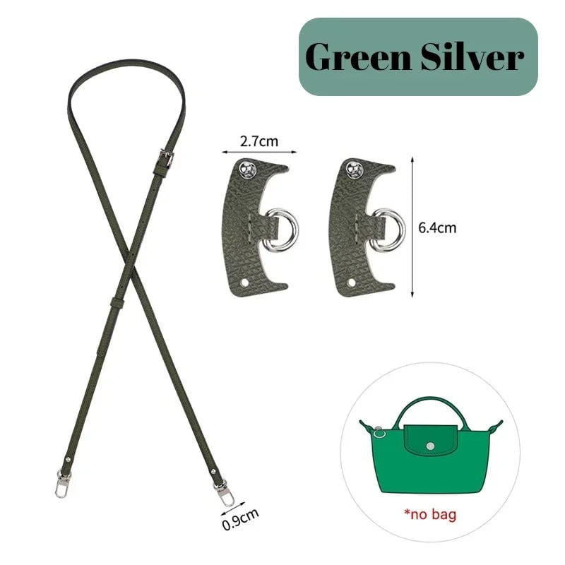 Storazone 0.9M Green Bags Strap For Mini Longchamp Bag Shoulder Strap Dumpling Crossbody Perforated Conversion Accessories For Punch-free Bag Stra