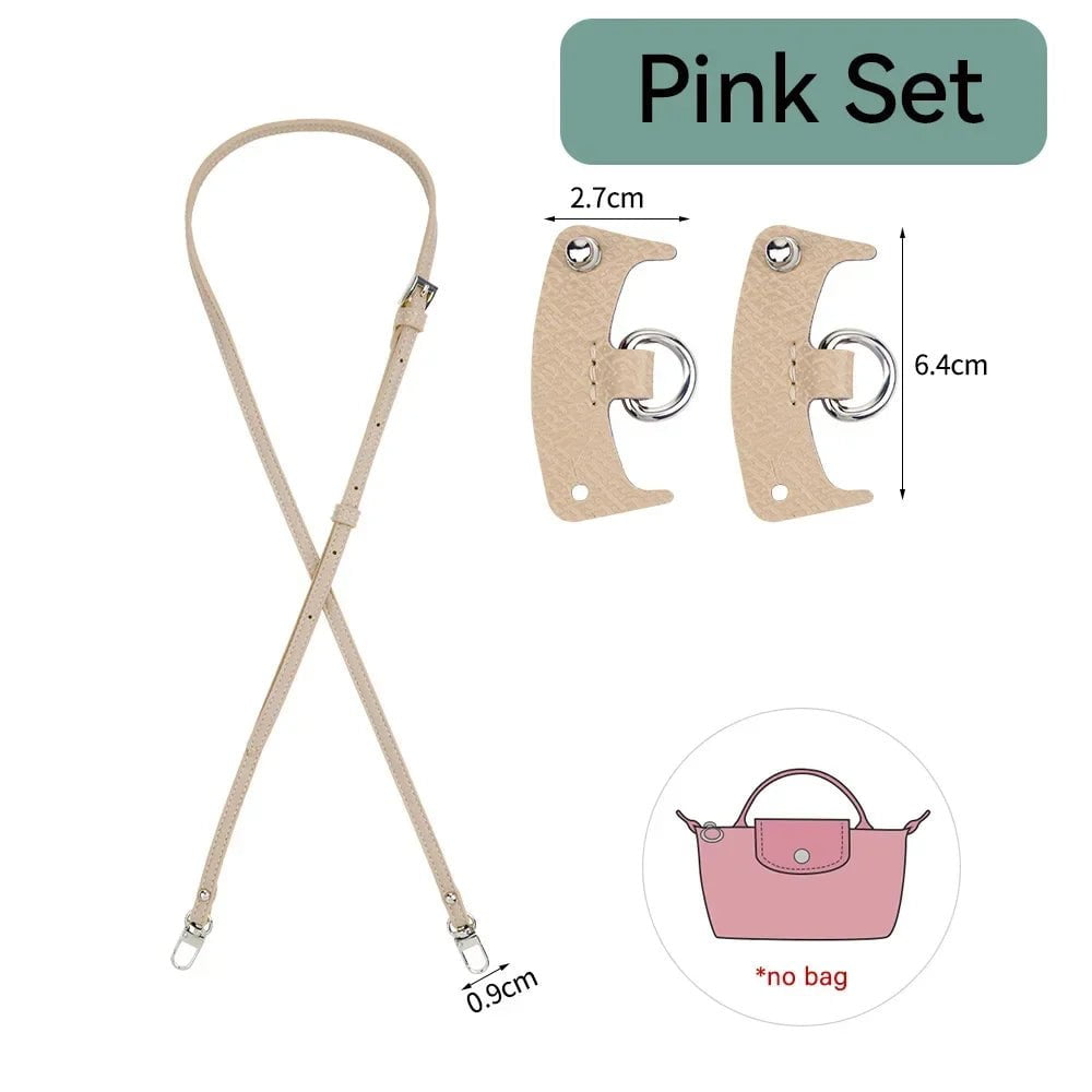 Storazone 0.9M Lotus color Bags Strap For Mini Longchamp Bag Shoulder Strap Dumpling Crossbody Perforated Conversion Accessories For Punch-free Bag Stra