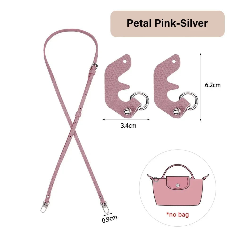 Storazone 0.9W Petal Pink Bags Strap For Mini Longchamp Bag Shoulder Strap Dumpling Crossbody Perforated Conversion Accessories For Punch-free Bag Stra