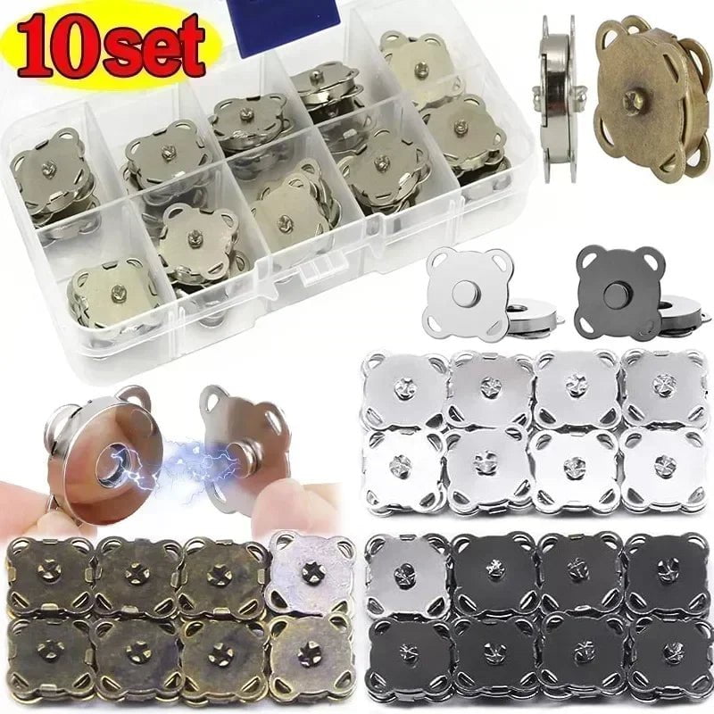 Storazone 1/10Sets Magnetic Snap Fasteners Clasps Buttons Handbag Purse Wallet Craft Bags Parts Mini Adsorption Buckle 14/18mm Wholesale