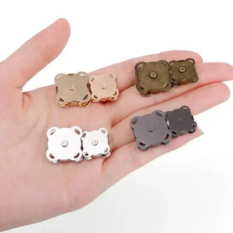 Storazone 1/10Sets Magnetic Snap Fasteners Clasps Buttons Handbag Purse Wallet Craft Bags Parts Mini Adsorption Buckle 14/18mm Wholesale