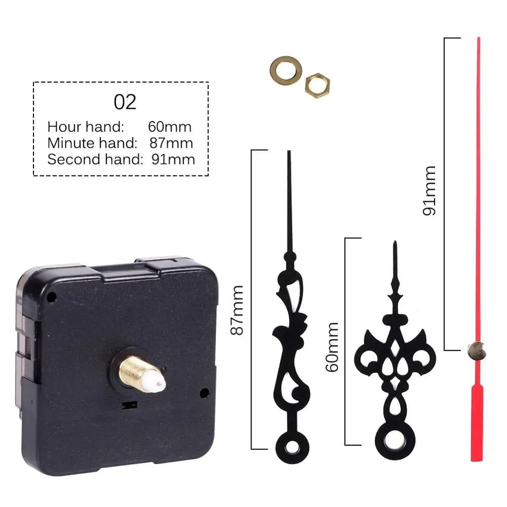 Storazone 1-18.5mm Clock Mechanism Silent Quartz Movement Machine Wall Hands Pointer Set Clockwork Table Long Shaft DIY Watches Repair Parts