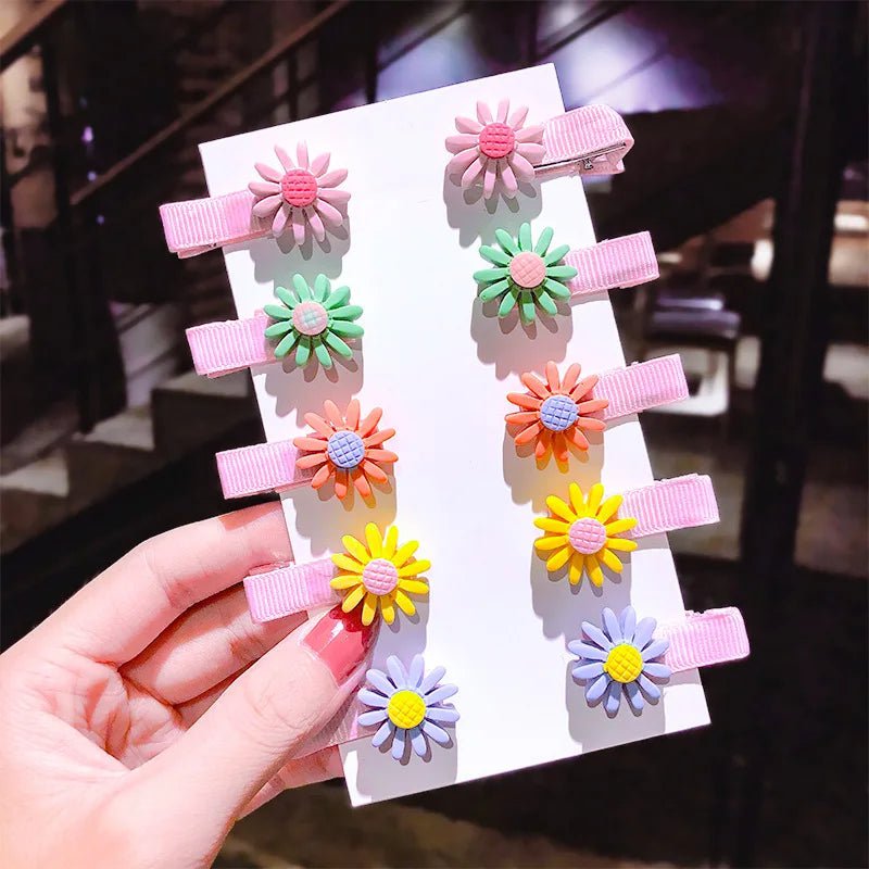 Storazone 1-22 10PCS/Set New Girls Cute Cartoon Ice Cream Unicorn Hair Clips Kids Lovely Hairpins Headband Barrettes Fashion Hair Accessories