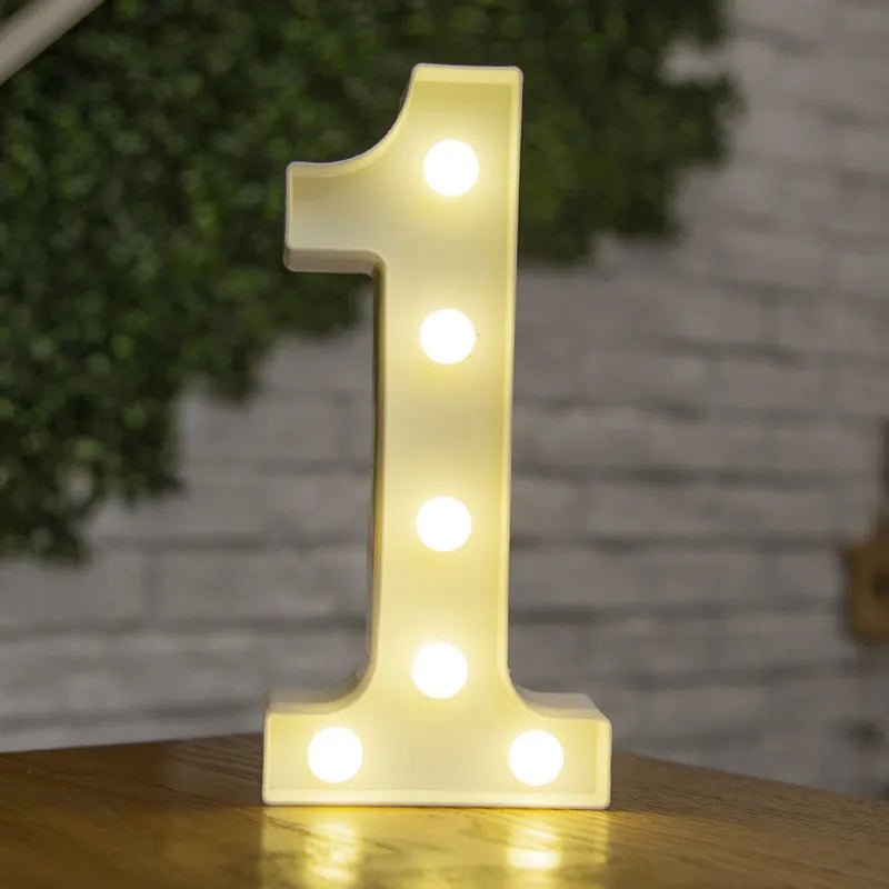 Storazone 1 / 22cm Luxury Alphabet Letter LED Lights Luminous Number Lamp  Battery Night Light for Home Wedding Birthday Christmas Party Decoration