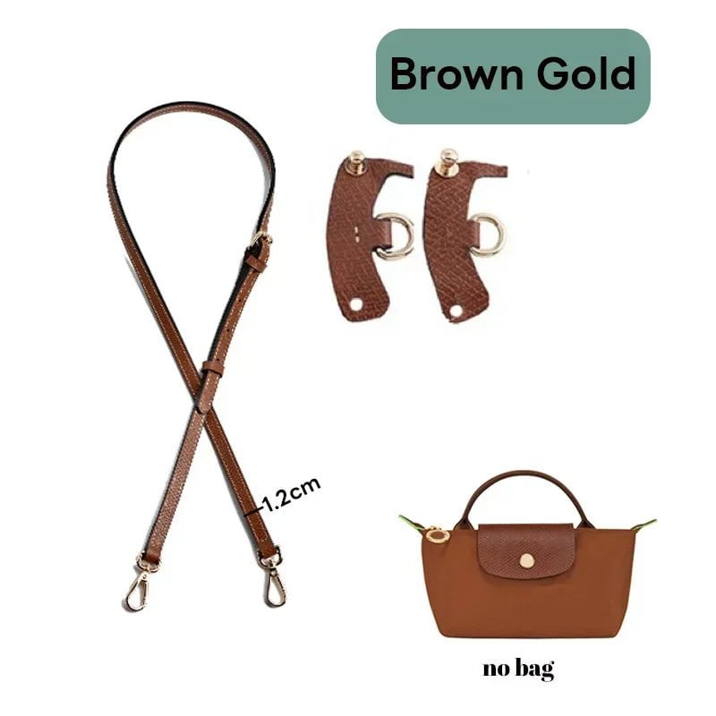 Storazone 1.2F Brown Bags Strap For Mini Longchamp Bag Shoulder Strap Dumpling Crossbody Perforated Conversion Accessories For Punch-free Bag Stra