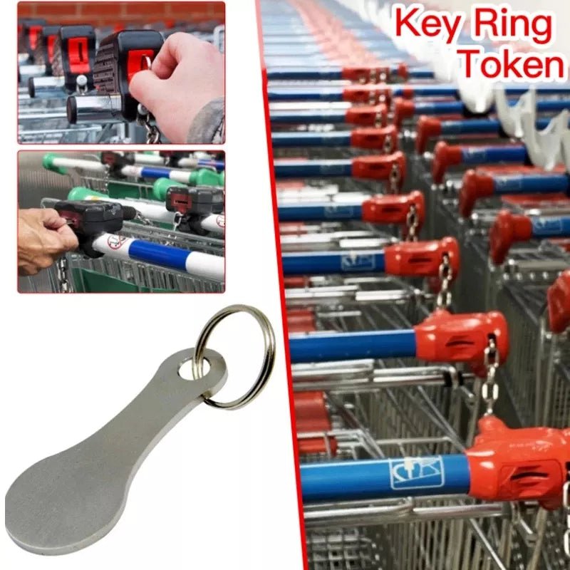 Storazone 1/2pcs Metal Shopping Cart Tokens Trolley Token Key Ring Decorative Keychain Multipurpose Shopping Portable For Home Outdoor