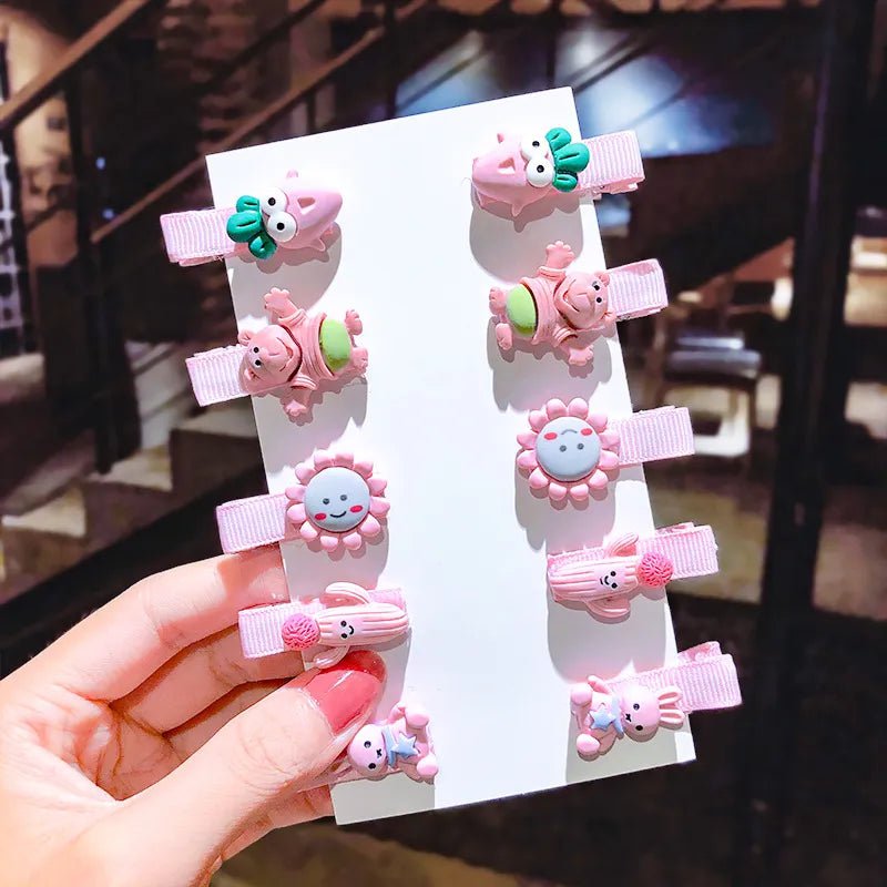 Storazone 1-32 10PCS/Set New Girls Cute Cartoon Ice Cream Unicorn Hair Clips Kids Lovely Hairpins Headband Barrettes Fashion Hair Accessories