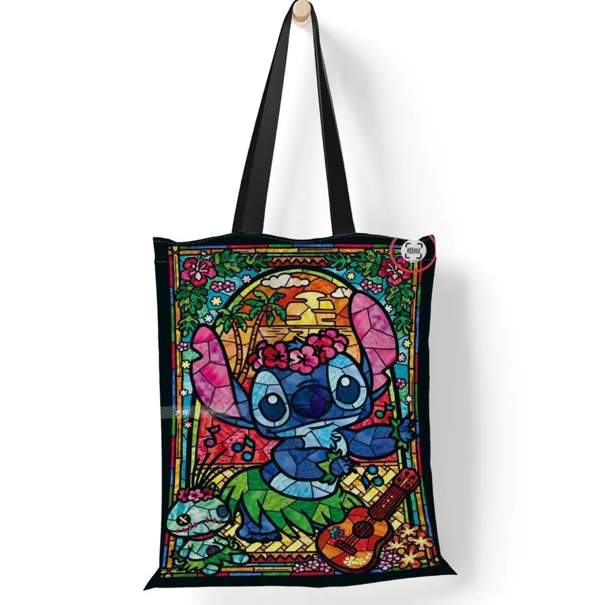 Storazone 1-35x40cm Disney Stitch Tote Bags Anime Lilo and Stitch Women's Canvas Handbags 35x40cm Large Capacity Shopping Bags Girls Gifts