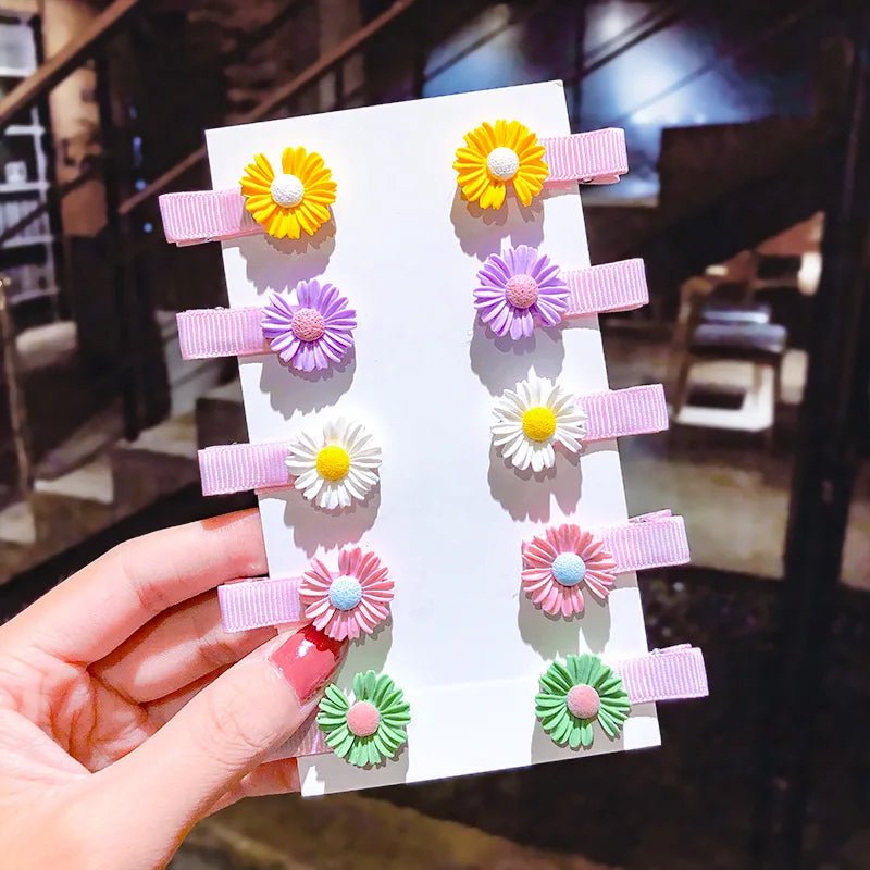 Storazone 1-37 10PCS/Set New Girls Cute Cartoon Ice Cream Unicorn Hair Clips Kids Lovely Hairpins Headband Barrettes Fashion Hair Accessories