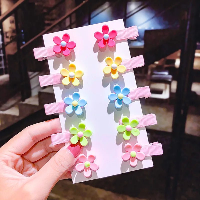 Storazone 1-40 10PCS/Set New Girls Cute Cartoon Ice Cream Unicorn Hair Clips Kids Lovely Hairpins Headband Barrettes Fashion Hair Accessories