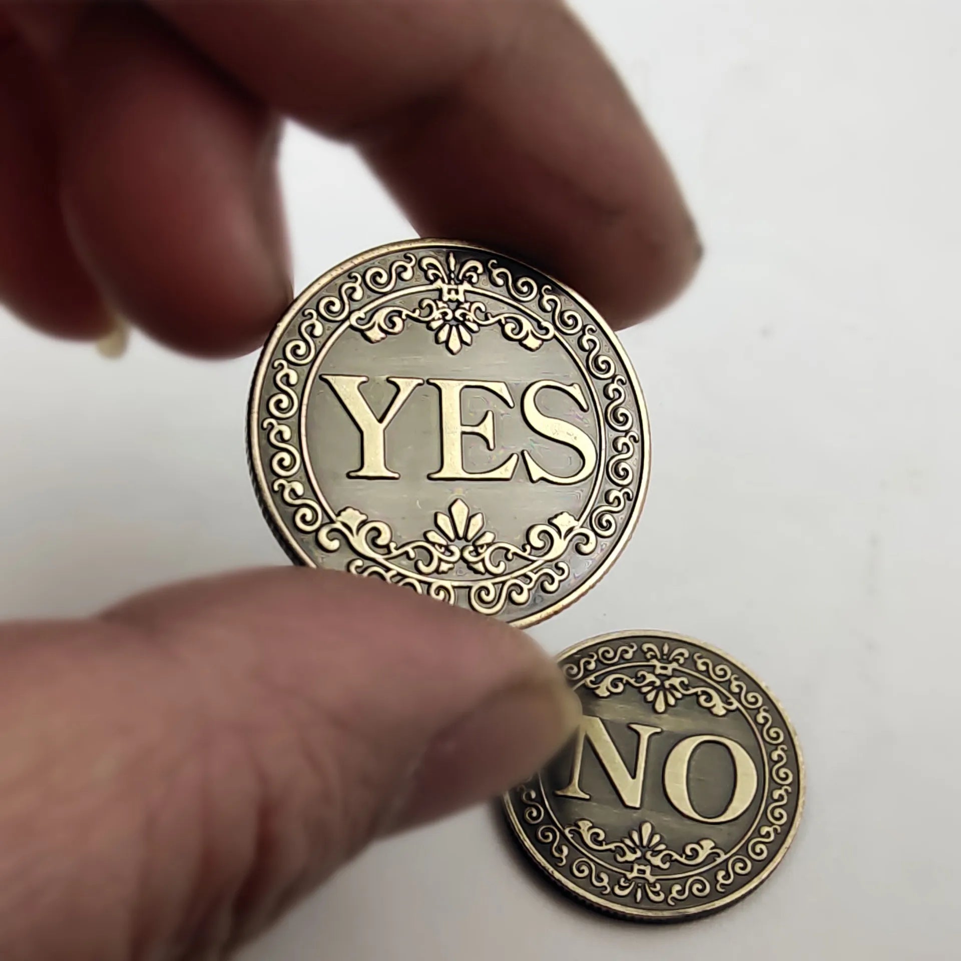 Storazone 1 Diameter 25mm Coin YES or NO  Make Decision Commemorative Badge Double Sided Embossed Plating Collection  Collect Coins  Charm