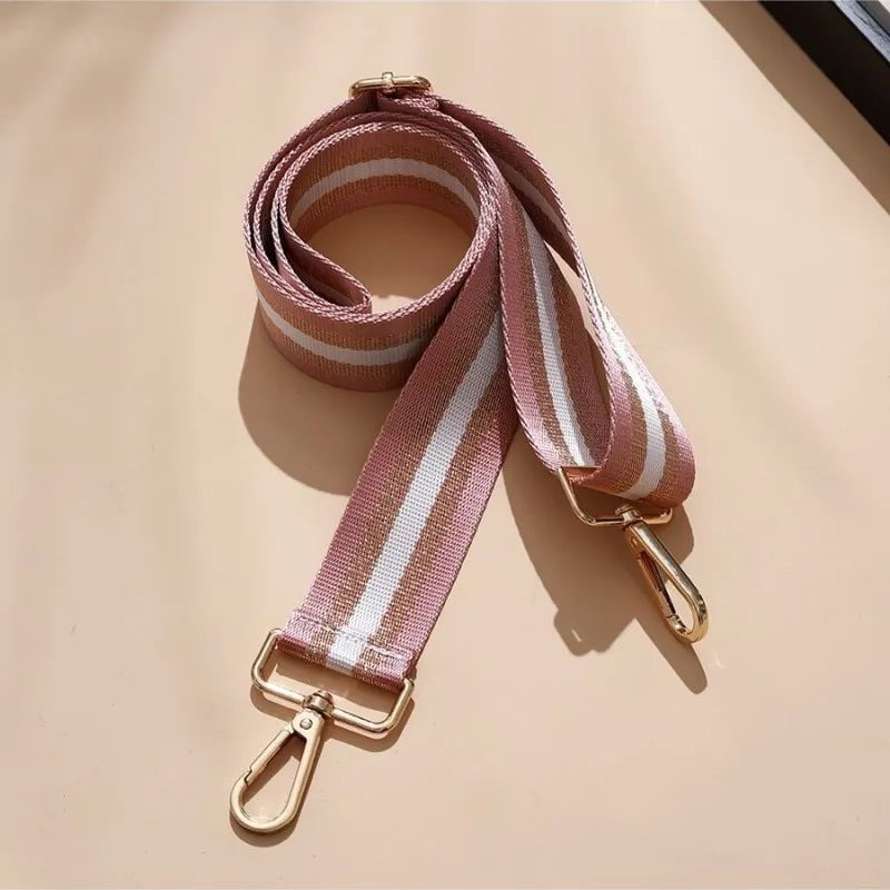 Storazone 1 / Gold buckle Shoulder Bag Strap Widening Adjustable Colourful Stripe Pattern Women Crossbody DIY Thickening Fashion Nylon New Bag Belt Strap