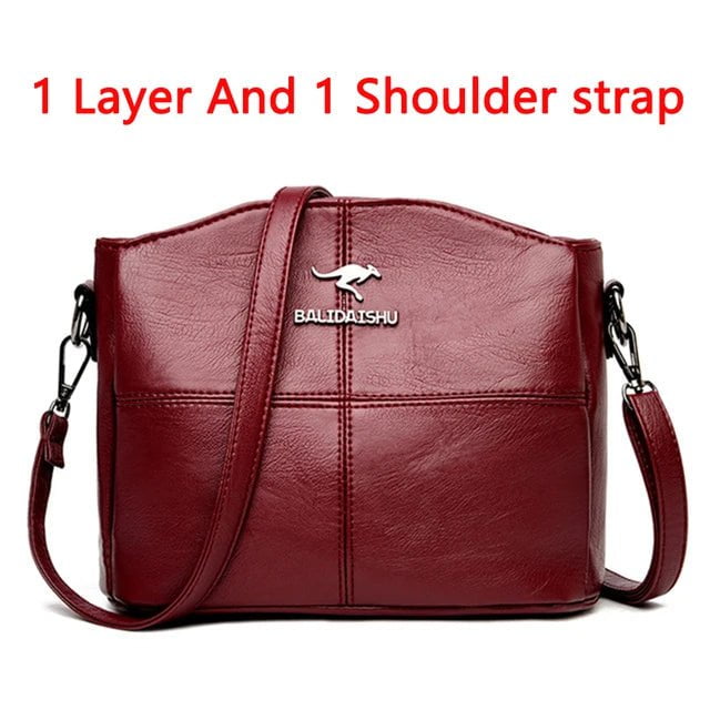 Storazone 1 Layer Burgundy Women Embroidery Tote Bag High Quality Leather Ladies Handbags 2022 Women Shoulder Bag Small Crossbody Bags For Women Sac a Main