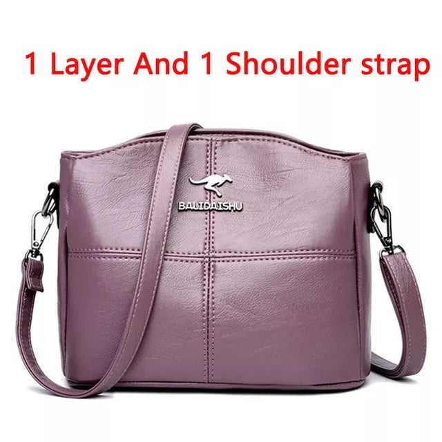 Storazone 1 Layer Purple Women Embroidery Tote Bag High Quality Leather Ladies Handbags 2022 Women Shoulder Bag Small Crossbody Bags For Women Sac a Main