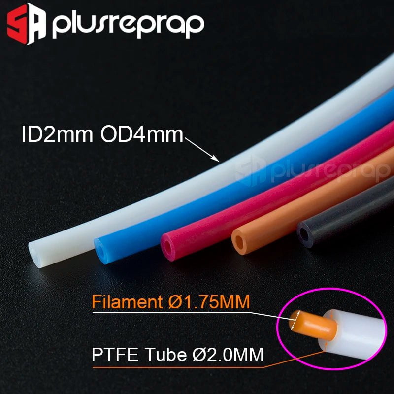 Storazone 1 Meter 2x4mm ID 2mm OD 4mm PTFE Tube for 3D Printer Parts Pipe Bowden J-head 1.75mm Filament Guide Tube