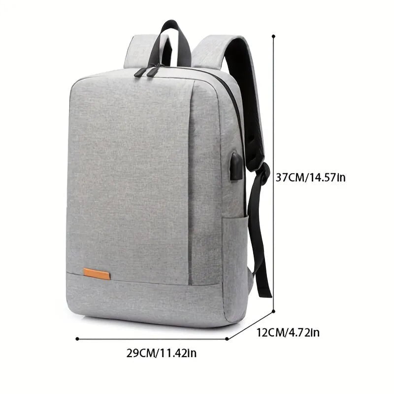 Storazone 1 Pack 15.6 Inch Men's Business Simple Computer Backpack Usb Charging Lightweight Schoolbag Travel Commuting