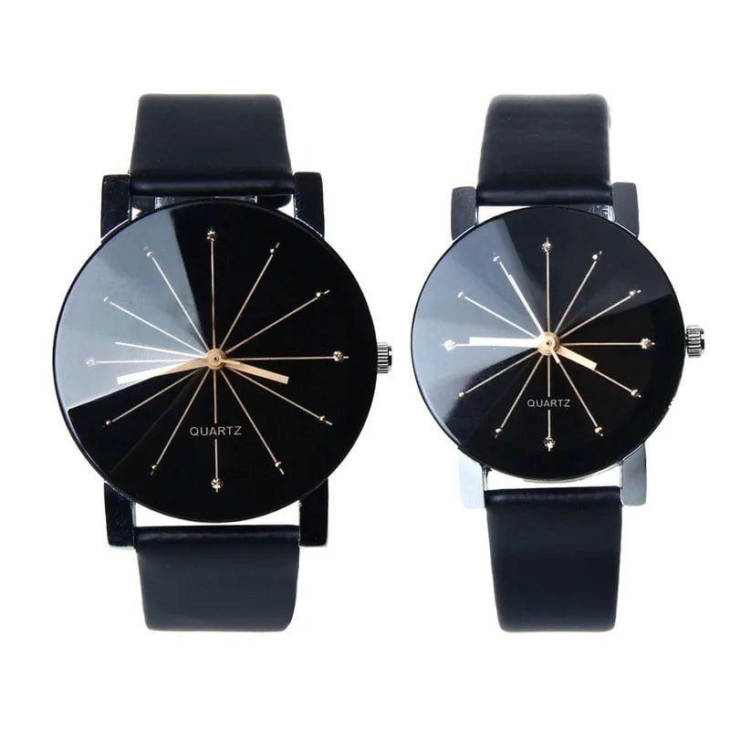 Storazone 1 PAIR Couple Lover Watches Quartz Dial Clock PULeather WristWatch Relojes Watch Women Men Fashion Luxury Relogio Feminino часы женские