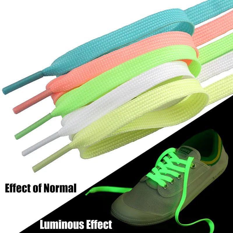 Storazone 1 Pair Luminous Shoelaces for Kid Sneakers Men Women Sports Shoes Laces Glow In The Dark Night Shoestrings Reflective Shoelaces