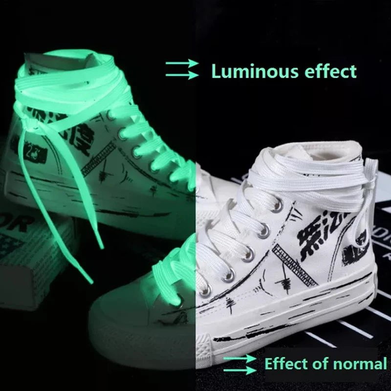 Storazone 1 Pair Luminous Shoelaces for Kid Sneakers Men Women Sports Shoes Laces Glow In The Dark Night Shoestrings Reflective Shoelaces