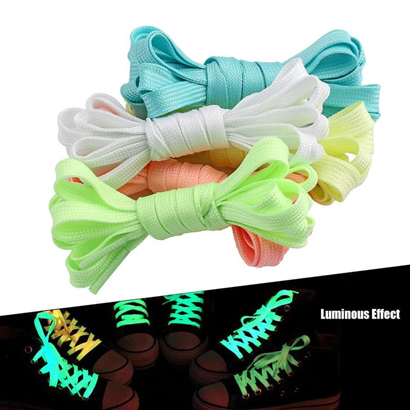 Storazone 1 Pair Luminous Shoelaces for Kid Sneakers Men Women Sports Shoes Laces Glow In The Dark Night Shoestrings Reflective Shoelaces