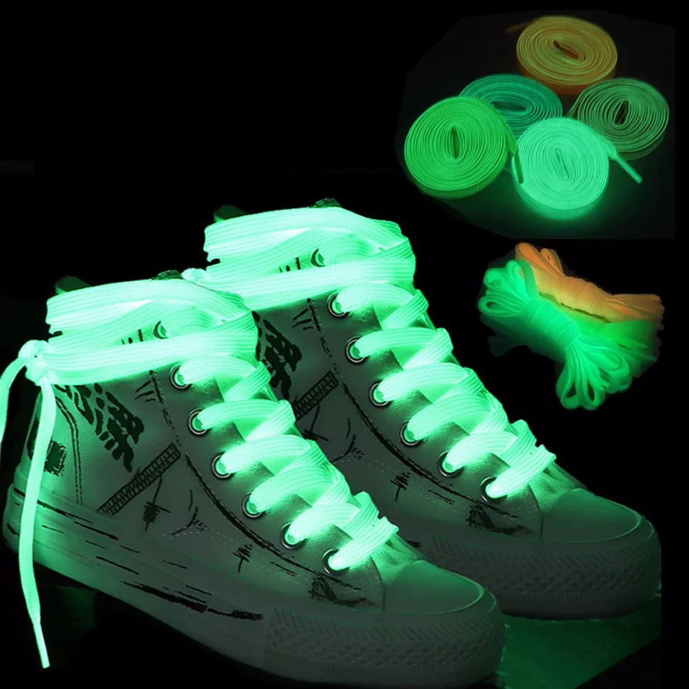 Storazone 1 Pair Luminous Shoelaces for Kid Sneakers Men Women Sports Shoes Laces Glow In The Dark Night Shoestrings Reflective Shoelaces