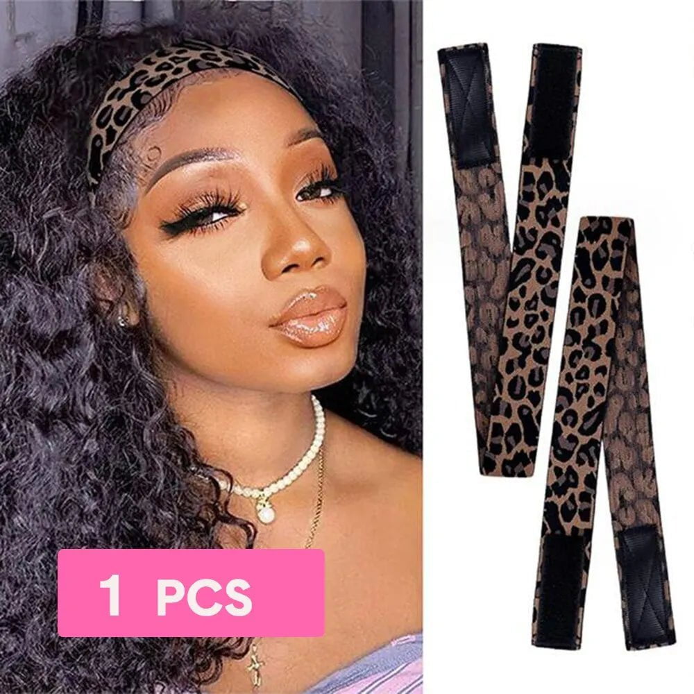 Storazone 1 Pcs Leopard Wholesale Elastic Band For Lace Frontal Wigs Melt 1/5/10 PCS Lace Melting Elastic Band For Melting Lace Band Wig Bands For Women