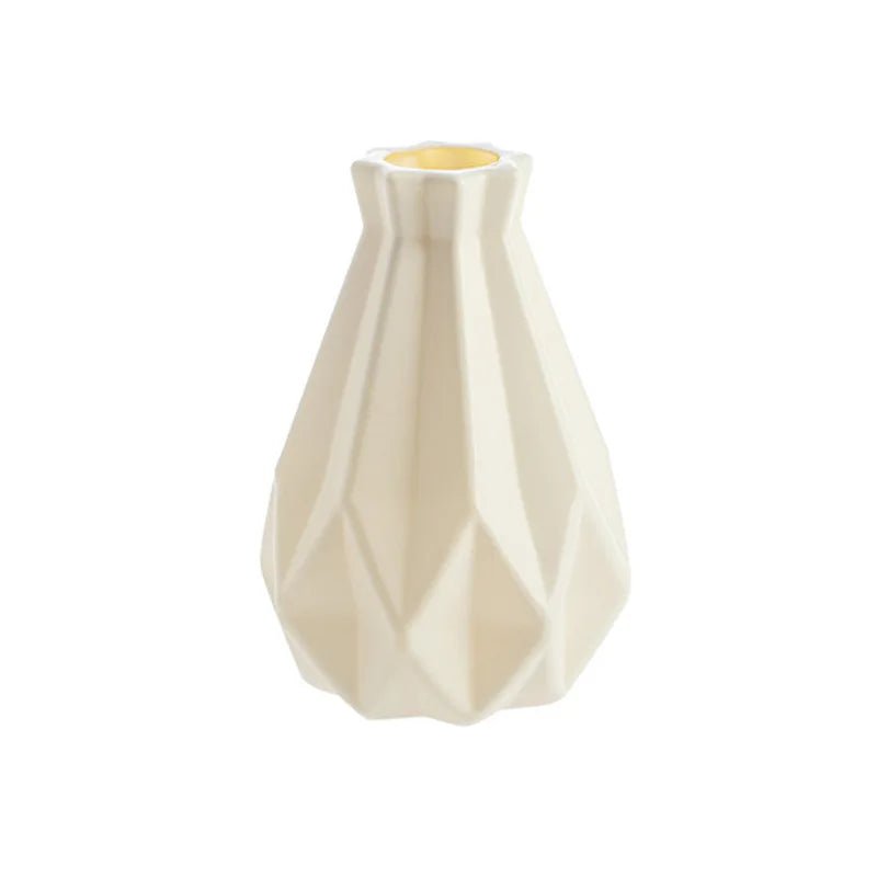 Storazone 1 Plastic Vase Home for Decoration White Imitation Ceramic Flower Pot Plants Basket Nordic Wedding Decorative Dining Table Bedroom