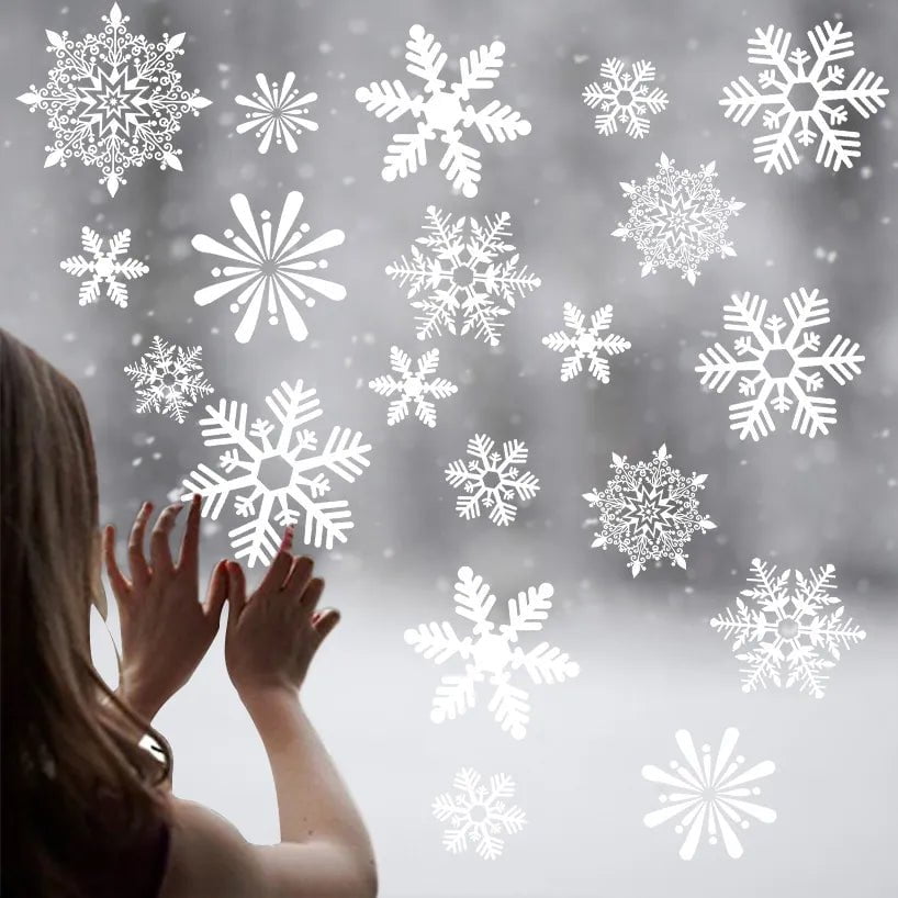 Storazone 1 Sheet Merry Christmas Snowflake Snowman Window Sticker Christmas Wall Stickers Kids Room Wall Decals