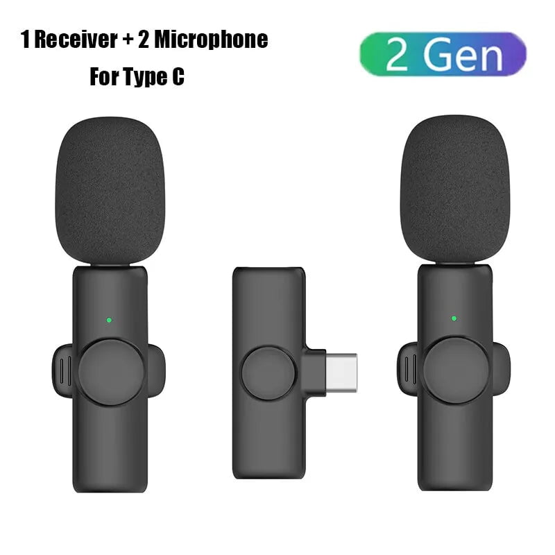 Storazone 1 to 2 for Type C K11 Professional Wireless Lavalier Microphone for iPhone iPad Laptop Android Live Gaming Video Recording Interview Business Mic