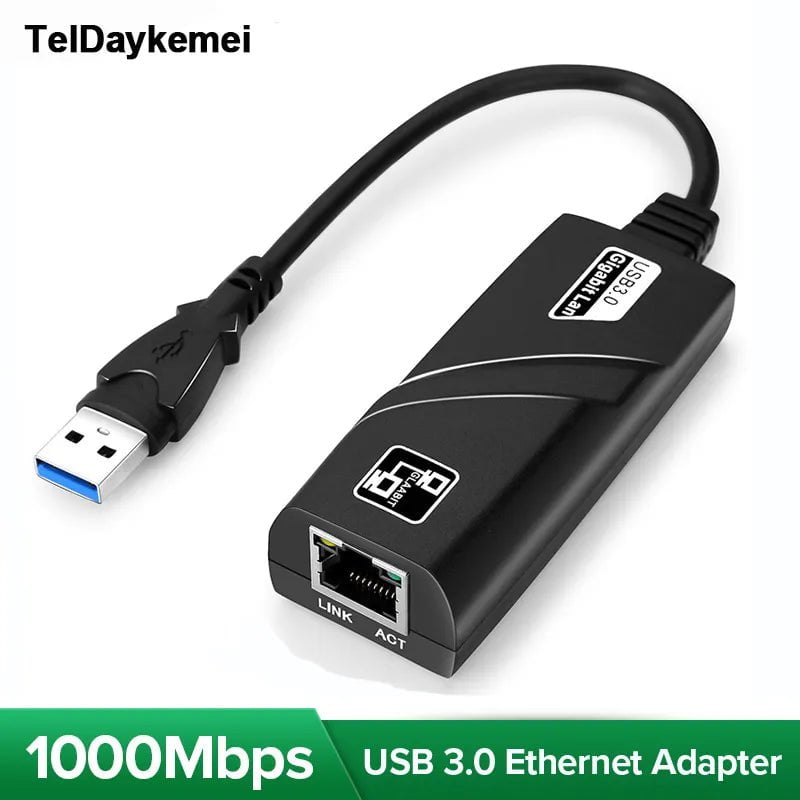 Storazone 10/100/1000Mbps Wired USB 3.0 TypeC USB To Rj45 Lan Ethernet Adapter RTL8153 Network Card for PC Macbook Windows Laptop