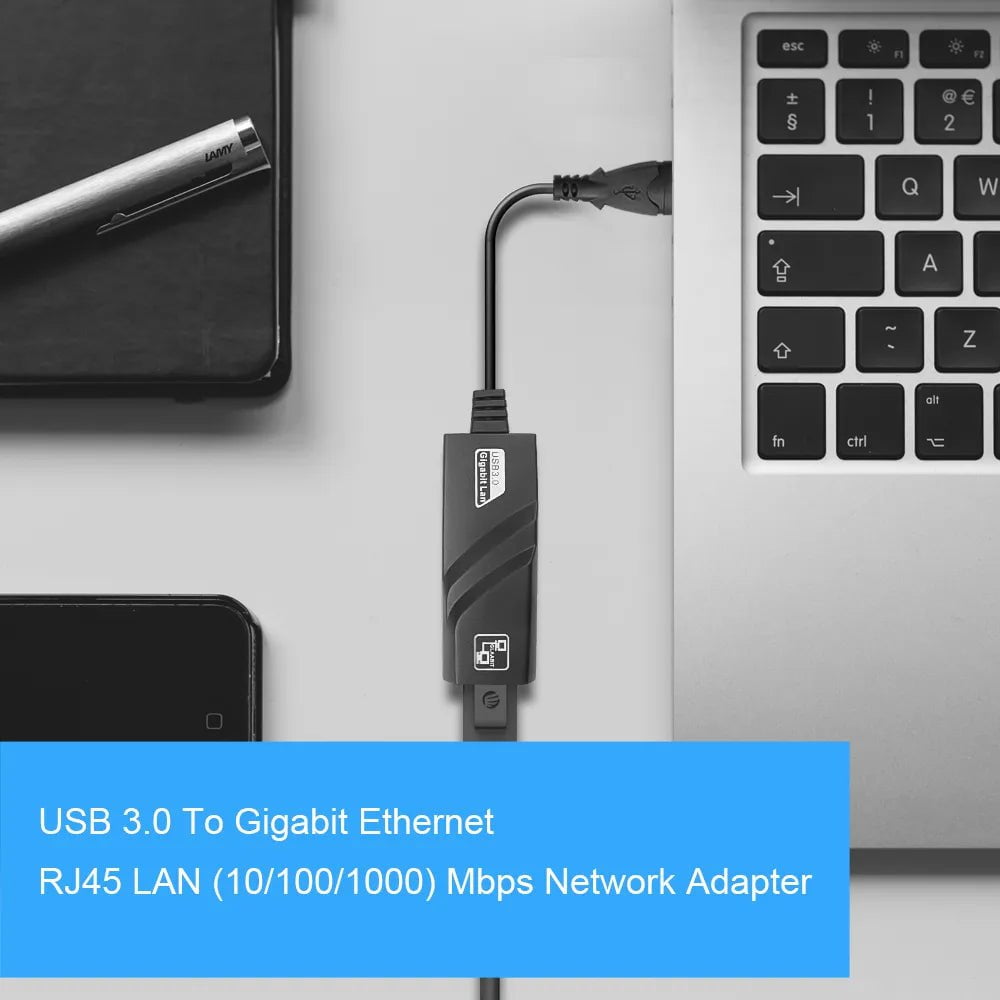 Storazone 10/100/1000Mbps Wired USB 3.0 TypeC USB To Rj45 Lan Ethernet Adapter RTL8153 Network Card for PC Macbook Windows Laptop