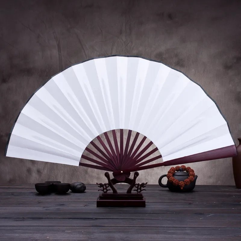 Storazone 10/13 Inch Folding Fan Hand Silk Cloth DIY Chinese Folding Fan Wooden Bamboo Antiquity Fold Fans DIY Calligraphy Painting Decor