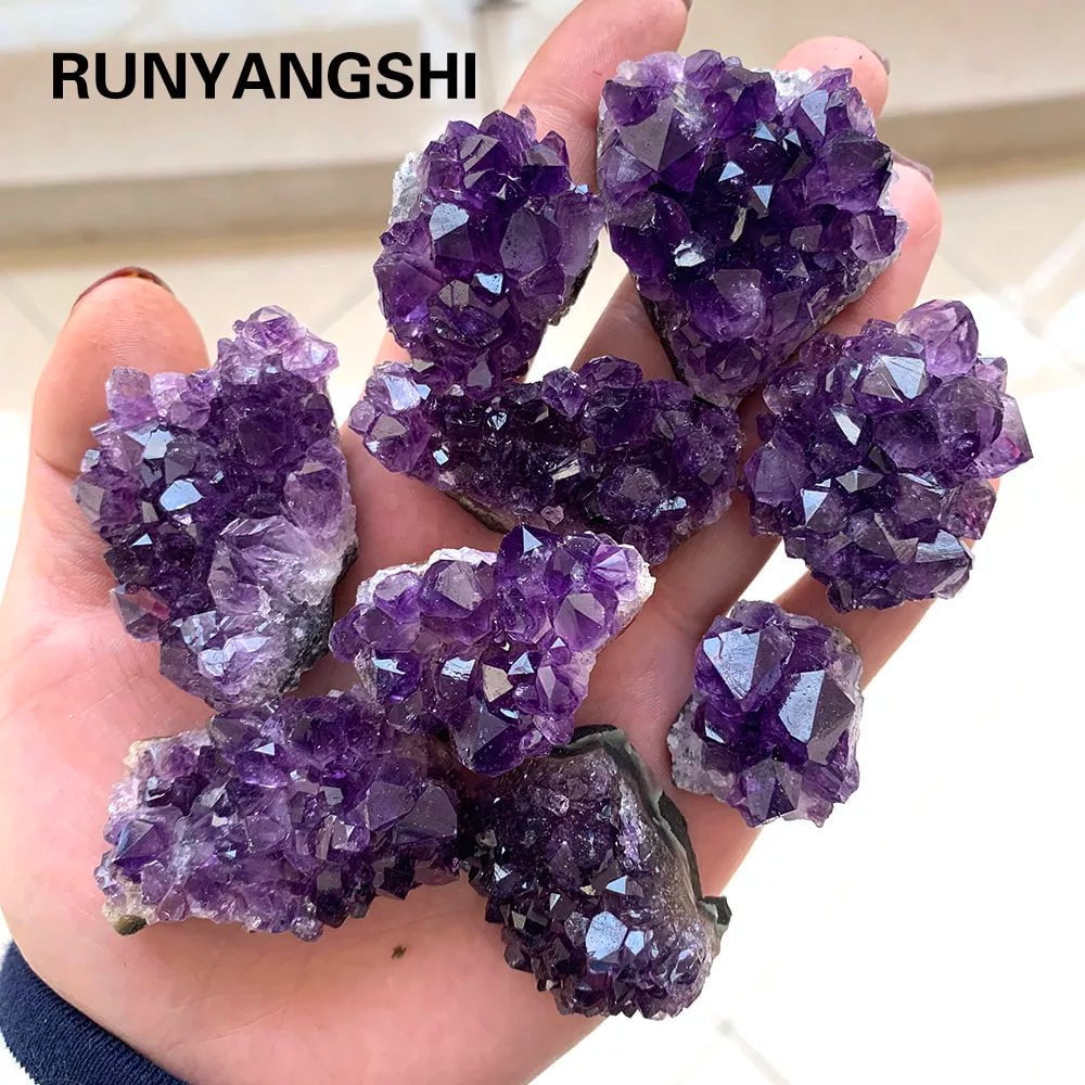 Storazone 10-20g Natural Raw Amethyst Quartz Purple Crystal Cluster Healing Stones Specimen Home Decoration Crafts Decoration Ornament