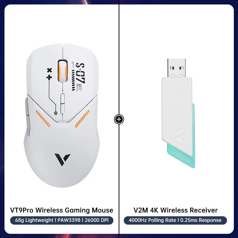 Storazone 10 Rapoo VT9PRO Wireless Gaming Mouse Esports Grade 68g Ultra-Light 26000DPI 8 Buttons Optical PAW3398 Computer Mouse For Laptop PC